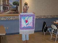 Nancy Wentland, Tulips in the Breeze (progress on glued appliqu�)