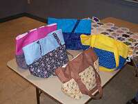 Sharon Hall's collection of quilted purses