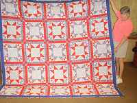 Carol Yohn, Quilt to be donated to Shoebox for raffle
