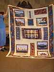 Cora Vennes quilt made from fabrics she bought in Australia