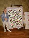 Ruth Niermeyer finished her flower quilt.  This was a class given by Barbara Hill.