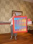 Diane English shows her covergence quilt