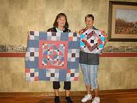 Some of the disappearing nine patch quilts.  This technique was also taught at our retreat.