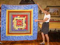Kristn Loffler does some interesting quilting.
