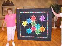 Marilyn Crosby's colorful quilt