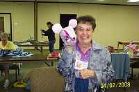 Marilyn Crosby with the head of her bear