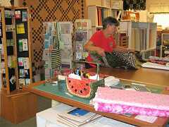 Beth at the Cutting Table